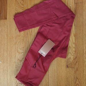 NWT Girlfriend Collective Ember Red Orange Compressive Pocket Leggings Medium